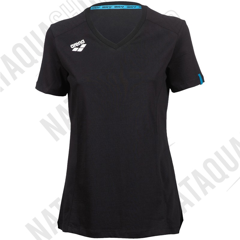 W TEAM PANEL T-SHIRT - FEMME Black Color