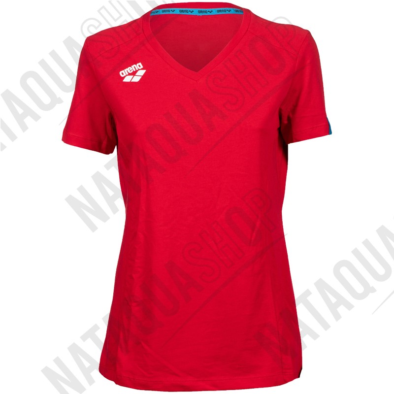 W TEAM PANEL T-SHIRT - FEMME Red Color
