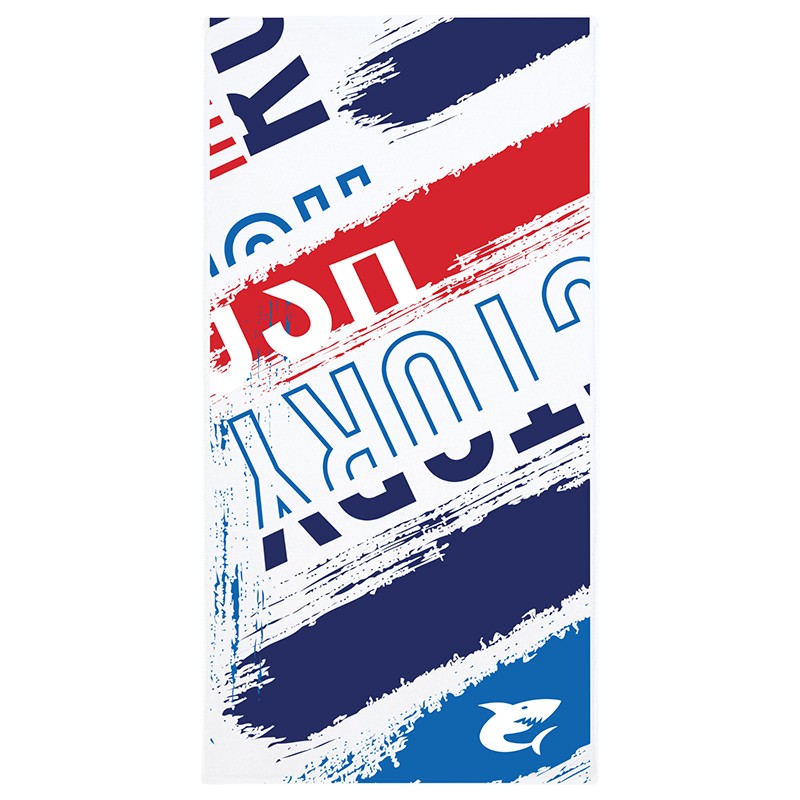 SERVIETTE CRAZY BRUSH BLANC BLEU GRAND LOGO