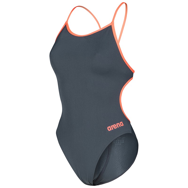 SWIMSUIT LACE BACK SOLID Grey Color