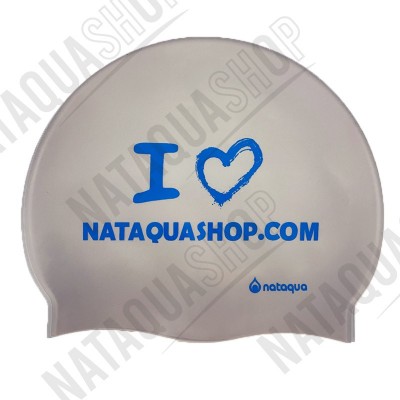 I LOVE NATAQUA - SILICONE SUEDE CAP Silver/turquoise